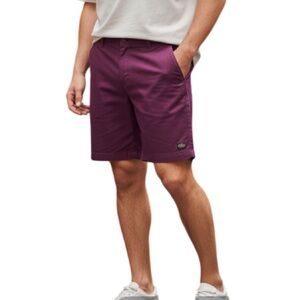 RVCA Men's Americana Fit Burgundy Chino Shorts 11” Flat Front Pockets Size 36